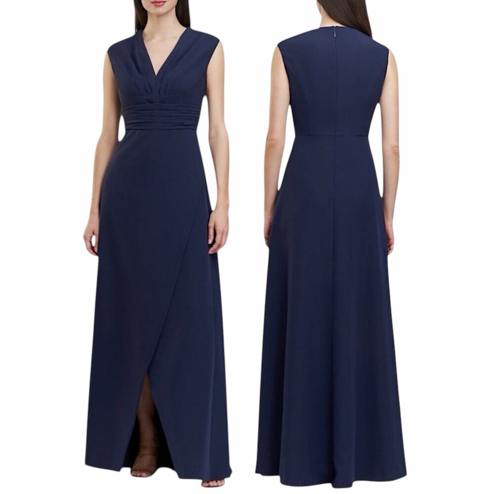 Kay Unger Melora Sleeveless Tulip Evening Gown Midnight Blue Size 16